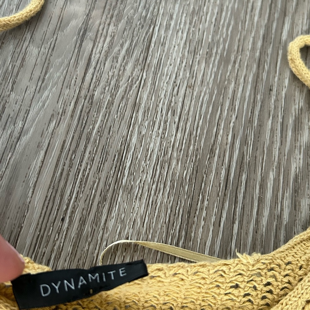 Dynamite Knit cropped Tank Top -size XS golden yellow -100% cotton - Picture 2 of 9